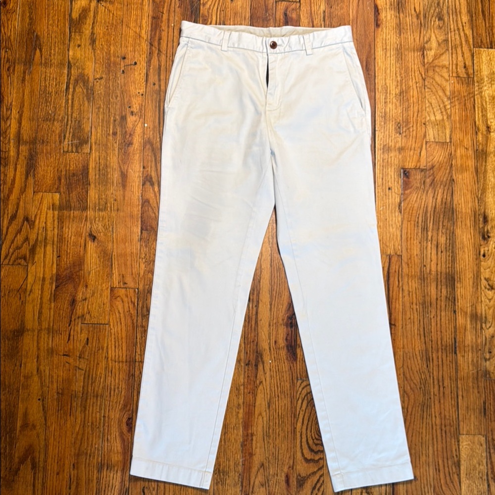 BROOKS BROTHERS Men's‎ Tan Cream Chinos Classic Straight-Leg Zipper Fly 31/32